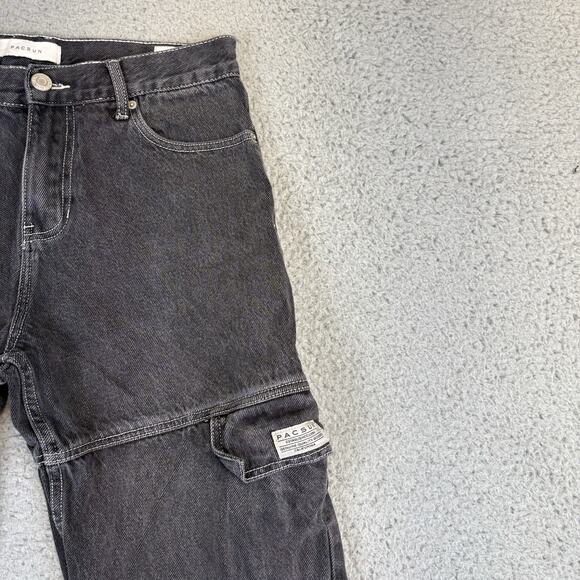 PacSun Jeans Men’s 31x32 Baggy Relaxed Black Faded Wash Cargo Grunge Punk Skate - Picture 4 of 14